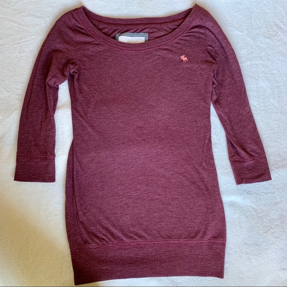 🍍 Abercrombie & Fitch boatneck red tunic top sz S - Picture 4 of 8